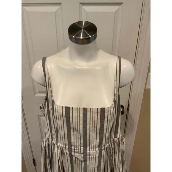 Rebecca Taylor White & Gray Striped Sundress "Empire Dress", Size 16 NWT! - Picture 3 of 8